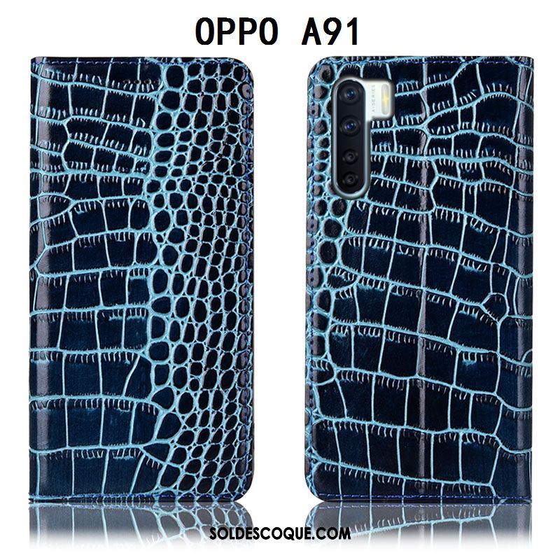 Coque Oppo A91 Protection Étui Étui En Cuir Téléphone Portable Incassable Pas Cher