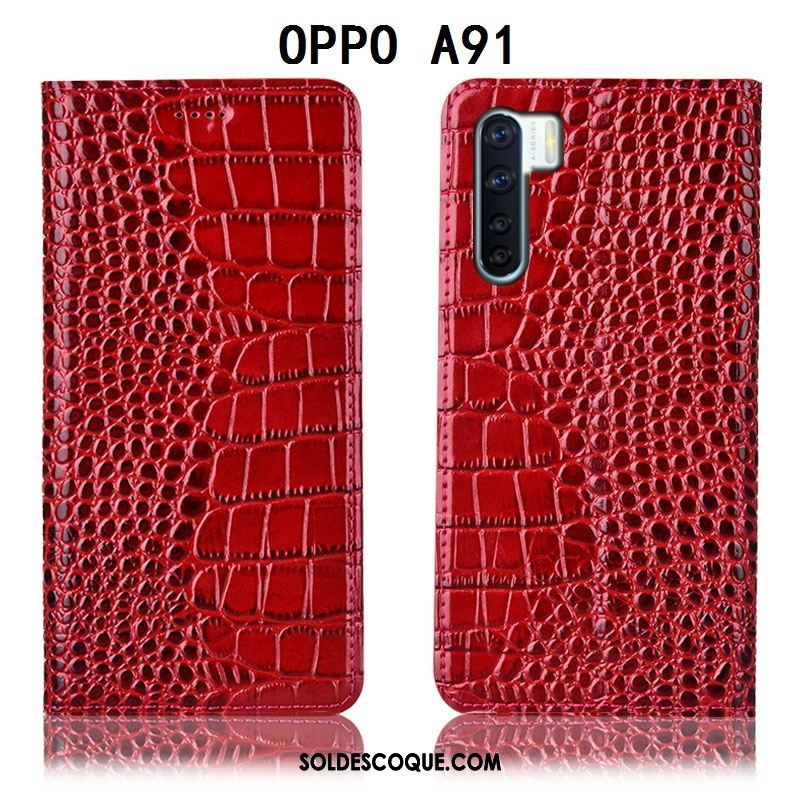 Coque Oppo A91 Protection Étui Étui En Cuir Téléphone Portable Incassable Pas Cher
