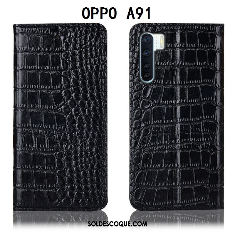 Coque Oppo A91 Protection Étui Étui En Cuir Téléphone Portable Incassable Pas Cher