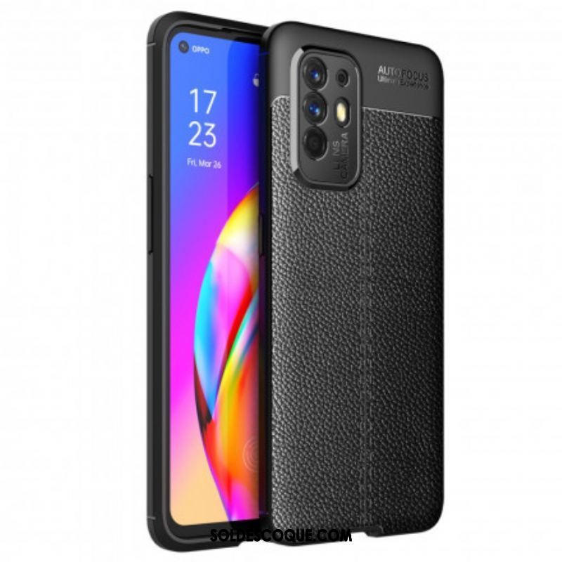 Coque Oppo A94 5G Effet Cuir LItchi