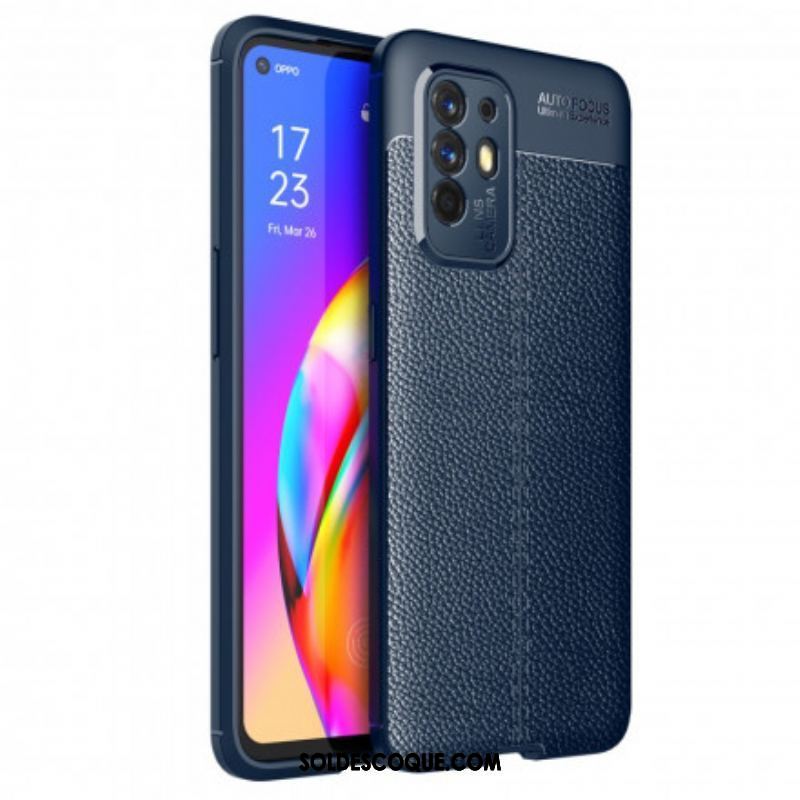 Coque Oppo A94 5G Effet Cuir LItchi