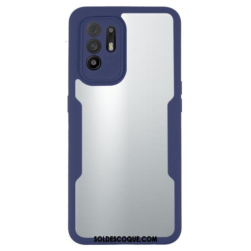 Coque Oppo A94 5G Hybride Rebords Colorés Transparents