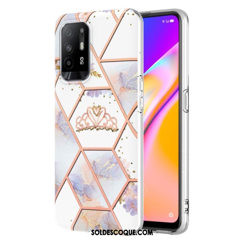 Coque Oppo A94 5G Marbre Géométrique Coloré