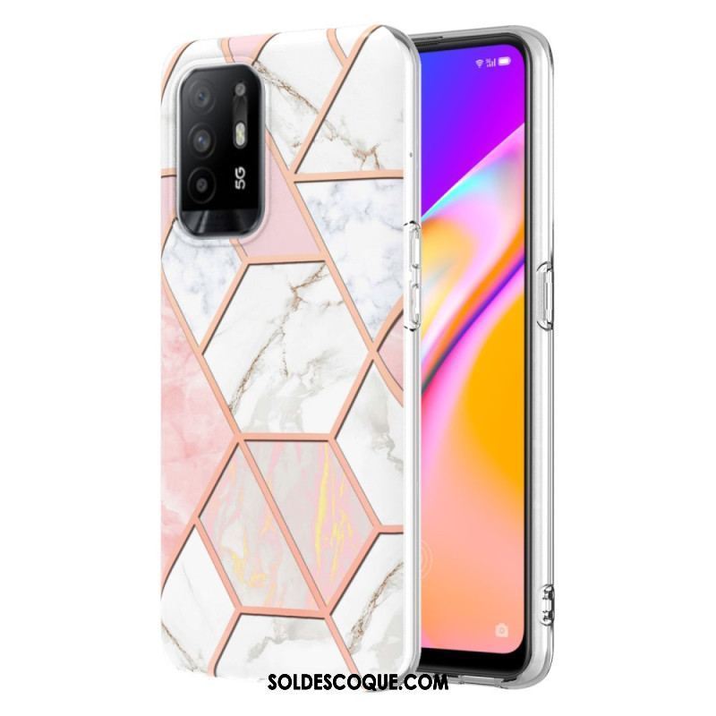 Coque Oppo A94 5G Marbre Géométrique Flashy