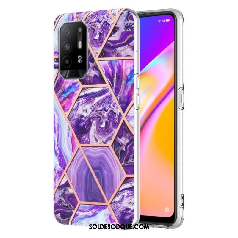 Coque Oppo A94 5G Marbre Géométrique Flashy