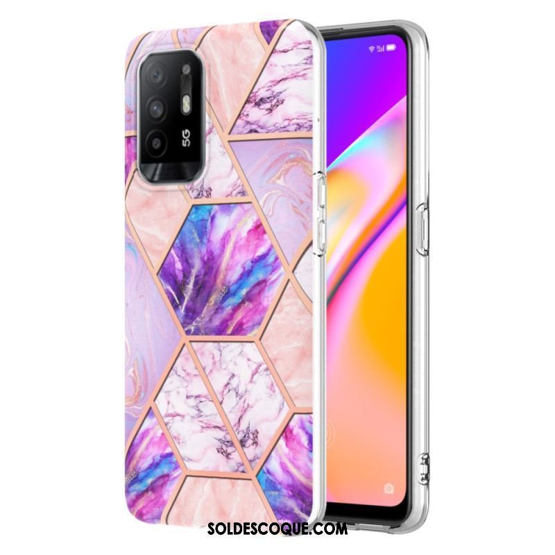 Coque Oppo A94 5G Marbre Géométrique Flashy