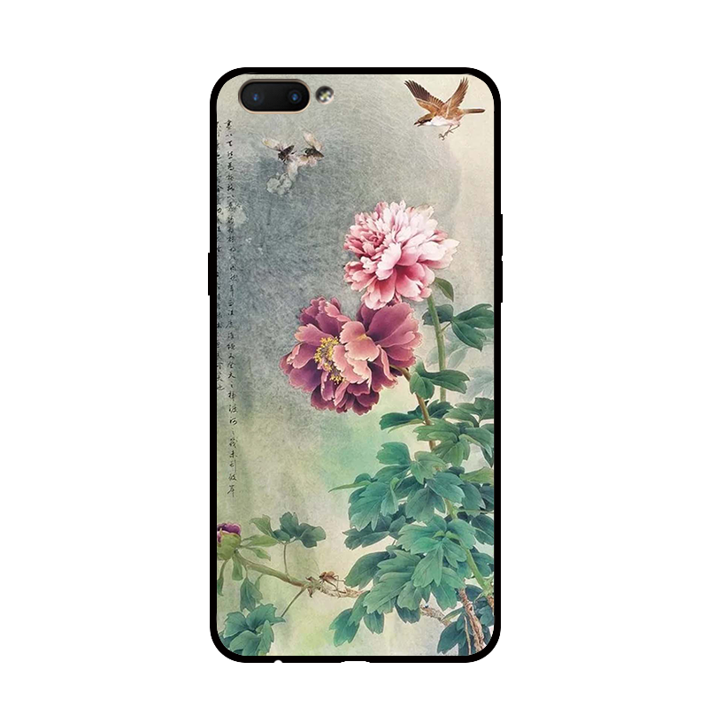 Coque Oppo Ax5 Art Pivoine Vert Silicone Téléphone Portable Soldes