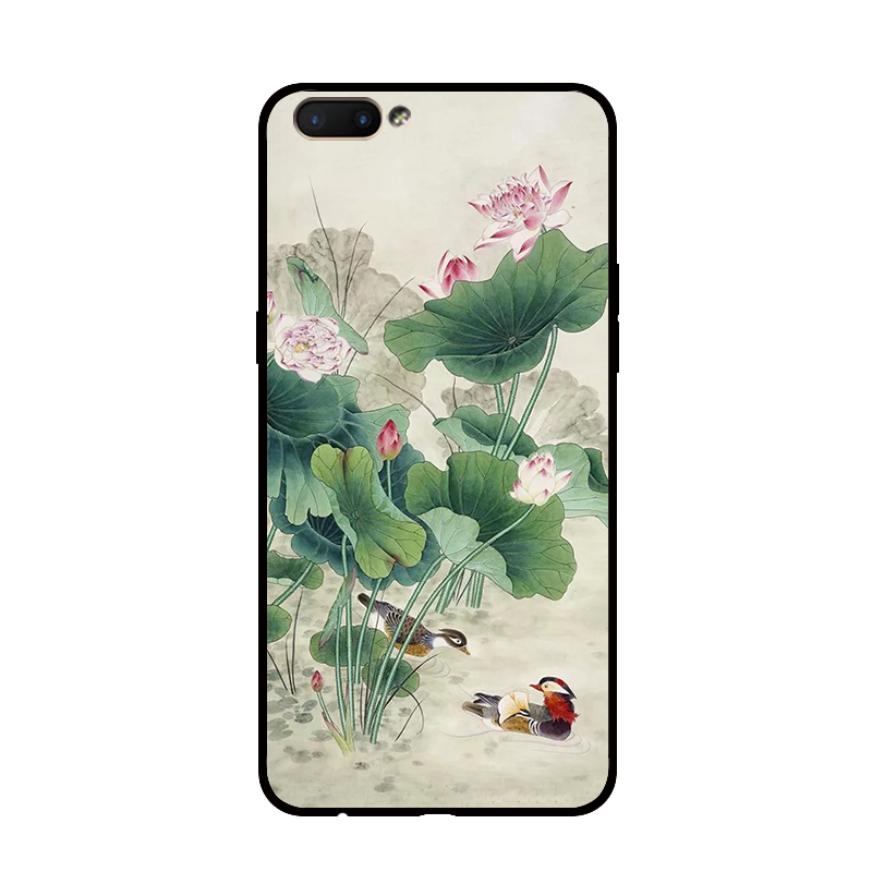 Coque Oppo Ax5 Art Pivoine Vert Silicone Téléphone Portable Soldes