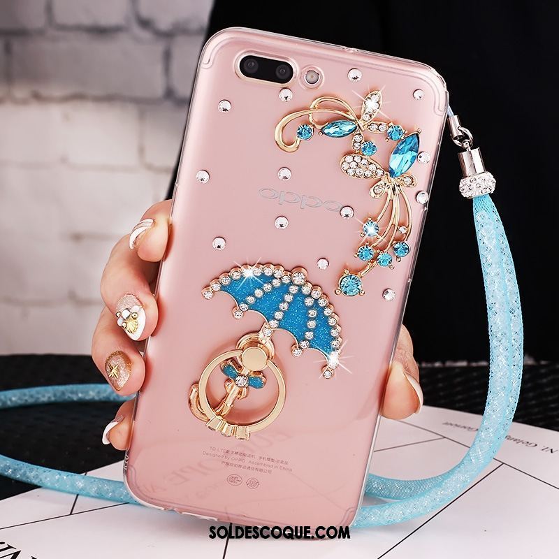 Coque Oppo Ax5 Bleu Personnalité Europe Fluide Doux Strass France