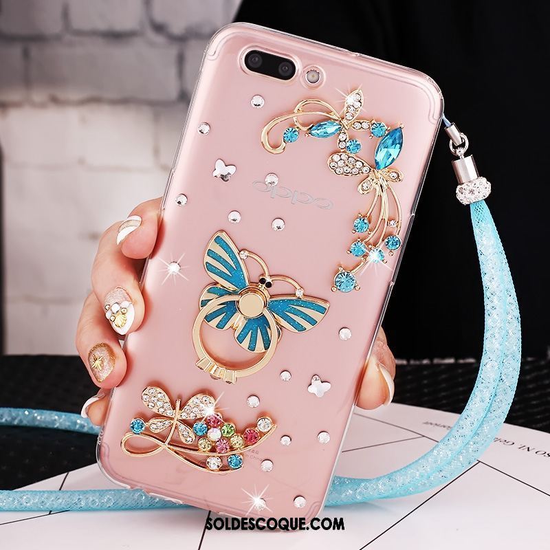 Coque Oppo Ax5 Bleu Personnalité Europe Fluide Doux Strass France