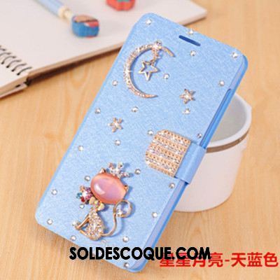 Coque Oppo Ax5 Bleu Téléphone Portable Étoile Incassable Strass Pas Cher