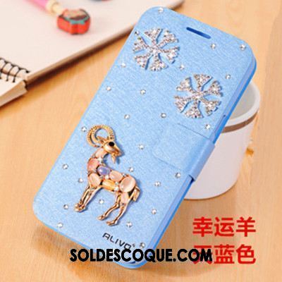 Coque Oppo Ax5 Bleu Téléphone Portable Étoile Incassable Strass Pas Cher