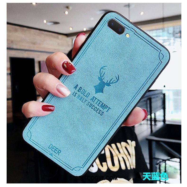 Coque Oppo Ax5 Incassable Bleu Tendance Tissu Téléphone Portable Housse Pas Cher