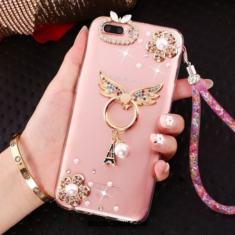 Coque Oppo Ax5 Strass Anneau Étui Fluide Doux Personnalité Soldes