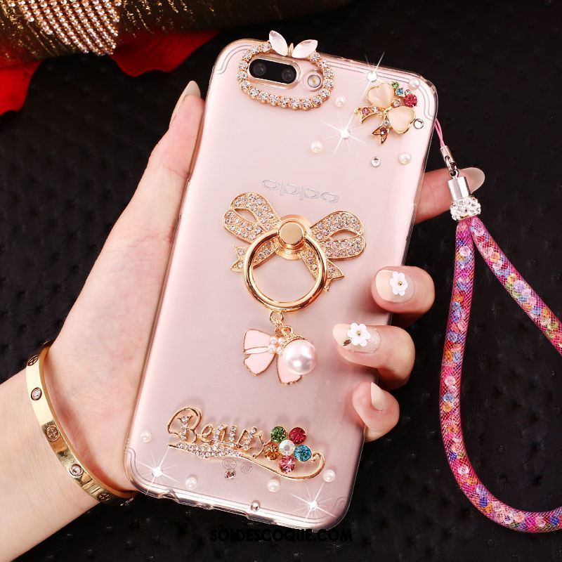 Coque Oppo Ax5 Strass Anneau Étui Fluide Doux Personnalité Soldes