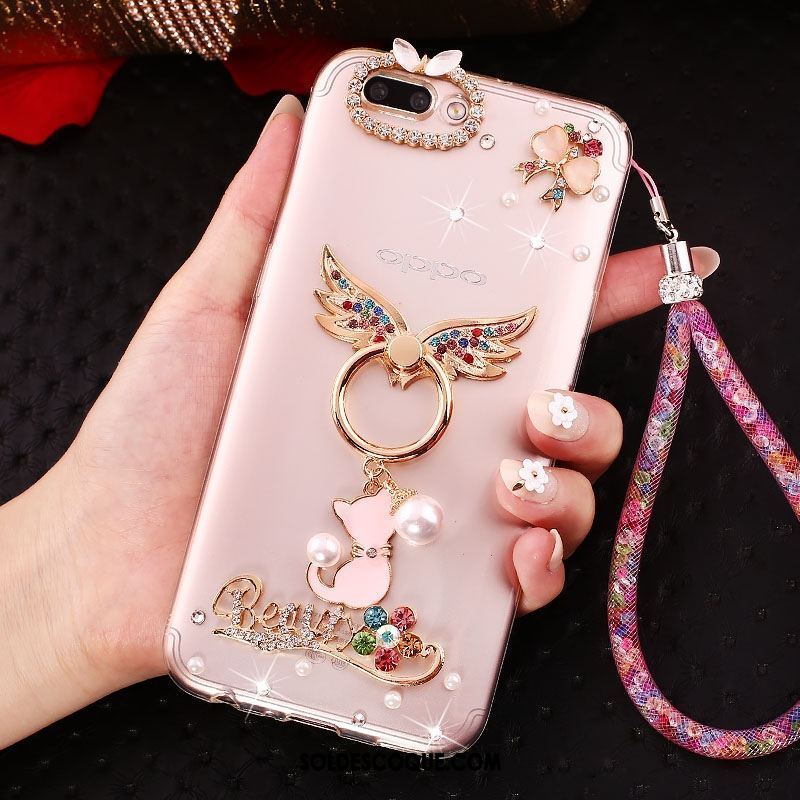 Coque Oppo Ax5 Strass Anneau Étui Fluide Doux Personnalité Soldes