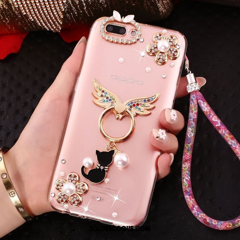 Coque Oppo Ax5 Strass Anneau Étui Fluide Doux Personnalité Soldes