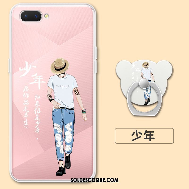 Coque Oppo Ax5 Transparent Téléphone Portable Rose Petit Frais Pas Cher