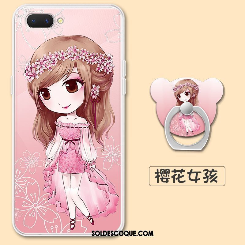 Coque Oppo Ax5 Transparent Téléphone Portable Rose Petit Frais Pas Cher