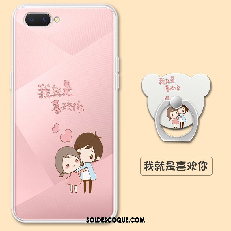 Coque Oppo Ax5 Transparent Téléphone Portable Rose Petit Frais Pas Cher