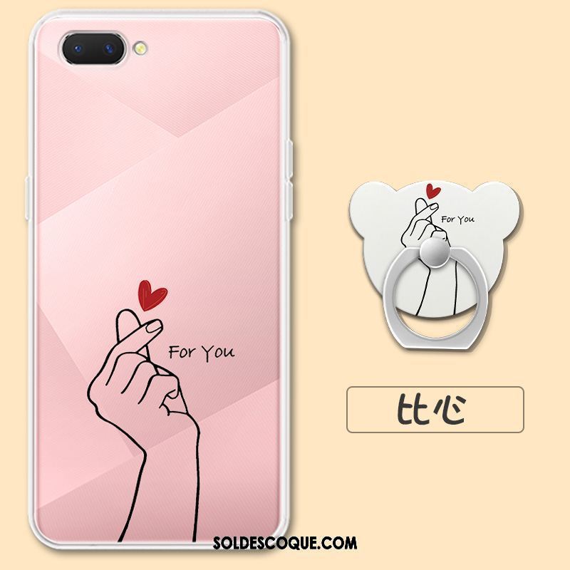 Coque Oppo Ax5 Transparent Téléphone Portable Rose Petit Frais Pas Cher