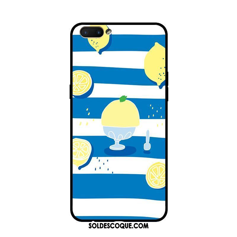 Coque Oppo Ax5 Téléphone Portable Bleu Petit Citron Frais Pas Cher