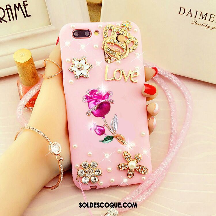 Coque Oppo Ax5 Étui Rose Strass Téléphone Portable Protection Housse Soldes