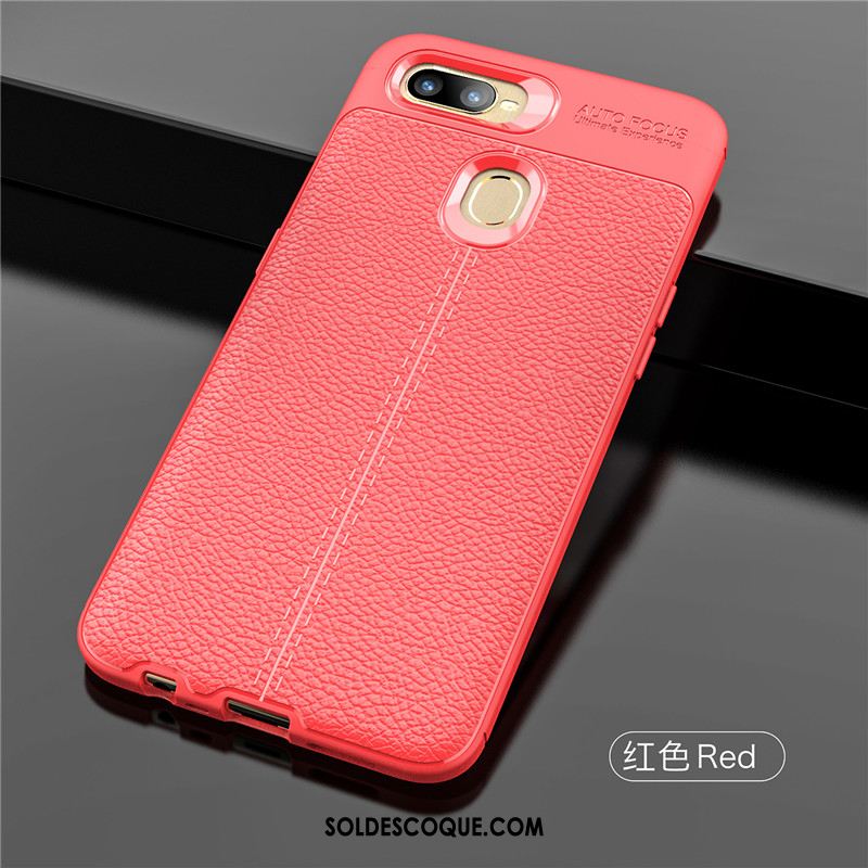 Coque Oppo Ax7 Business Rouge Mode Étui Épaissir Pas Cher