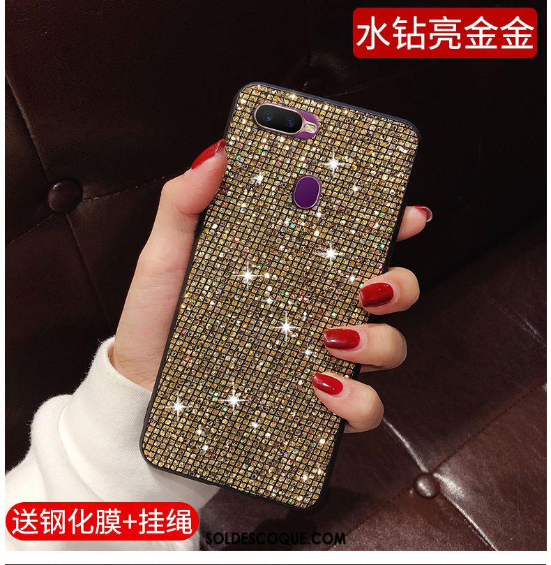 Coque Oppo Ax7 Téléphone Portable Étui Luxe Strass Rose En Ligne