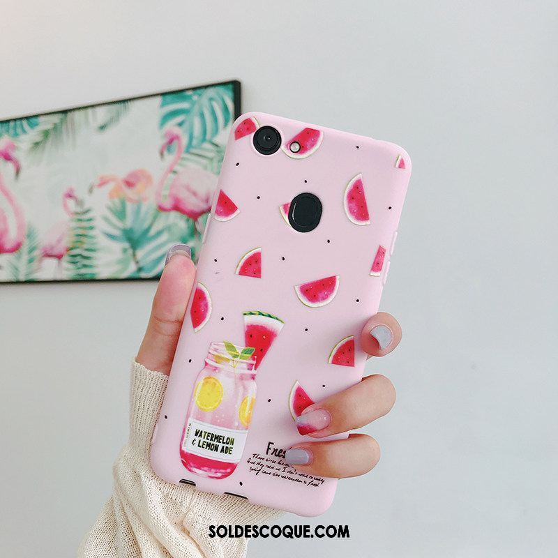 Coque Oppo F5 Rose Pastèque Étui Tendance Fruit Pas Cher