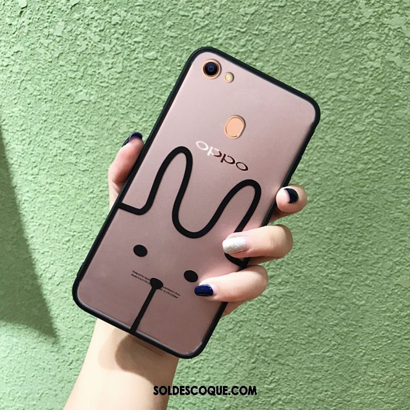 Coque Oppo F5 Téléphone Portable Dessin Animé Transparent Étui Noir En Vente