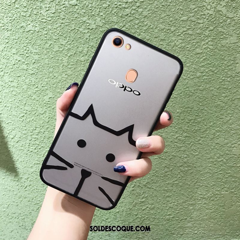 Coque Oppo F5 Téléphone Portable Dessin Animé Transparent Étui Noir En Vente