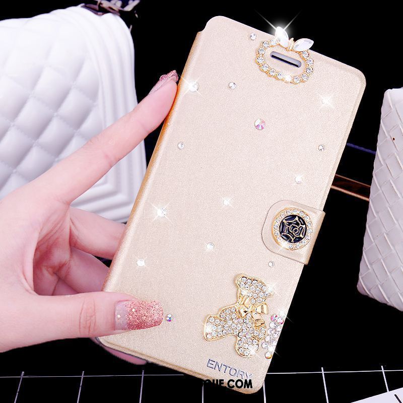 Coque Oppo F5 Youth Incruster Strass Étui En Cuir Rose Téléphone Portable En Vente