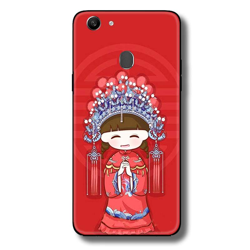 Coque Oppo F5 Youth Noir Amoureux Mariée Silicone Fluide Doux Pas Cher