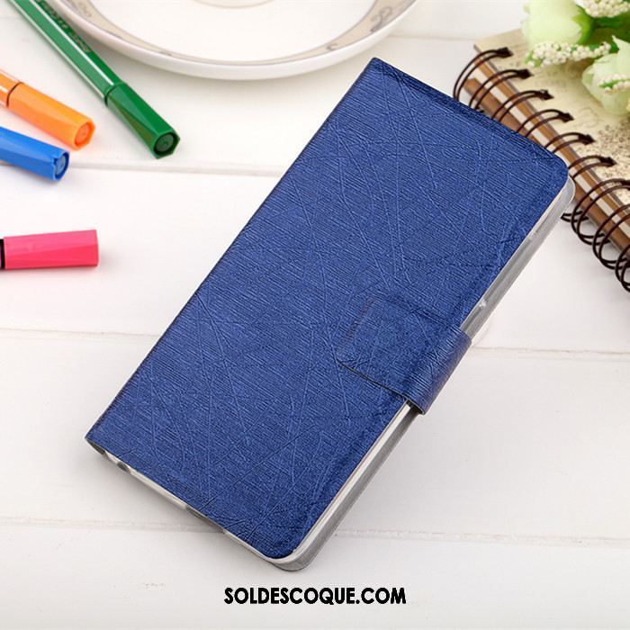 Coque Oppo F5 Youth Étui En Cuir Téléphone Portable Bleu Protection Incassable En Ligne