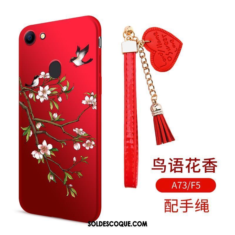 Coque Oppo F5 Étui Téléphone Portable Fleur Protection Oiseau Pas Cher