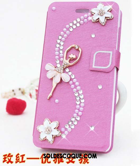 Coque Oppo F7 Clamshell Bleu Strass Nouveau Téléphone Portable Housse Pas Cher