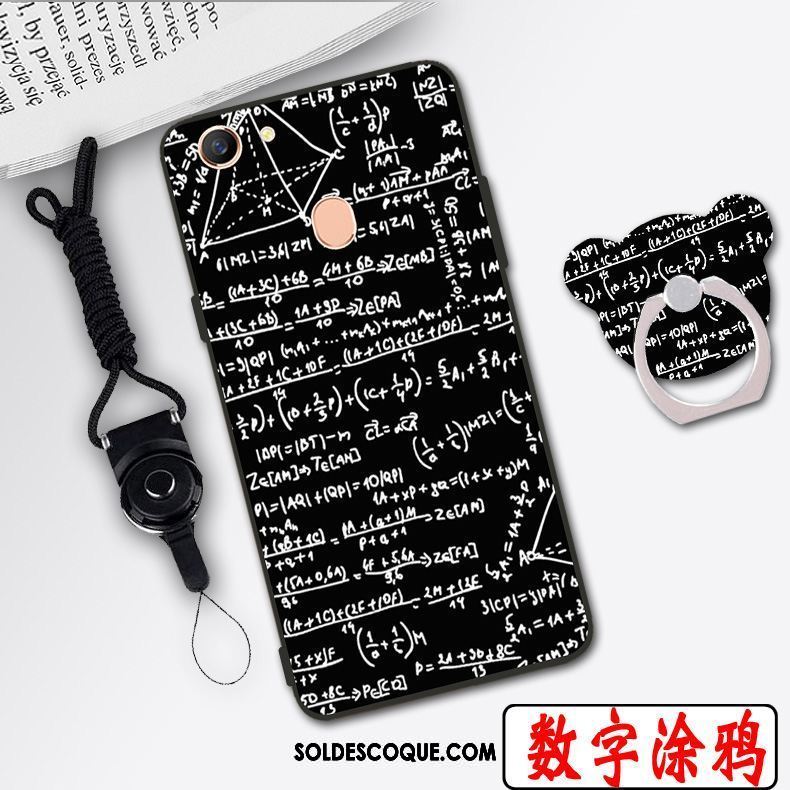 Coque Oppo F7 Créatif Téléphone Portable Cou Suspendu Fluide Doux Noir Soldes