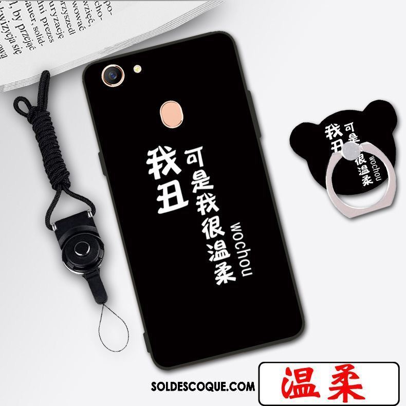 Coque Oppo F7 Créatif Téléphone Portable Cou Suspendu Fluide Doux Noir Soldes