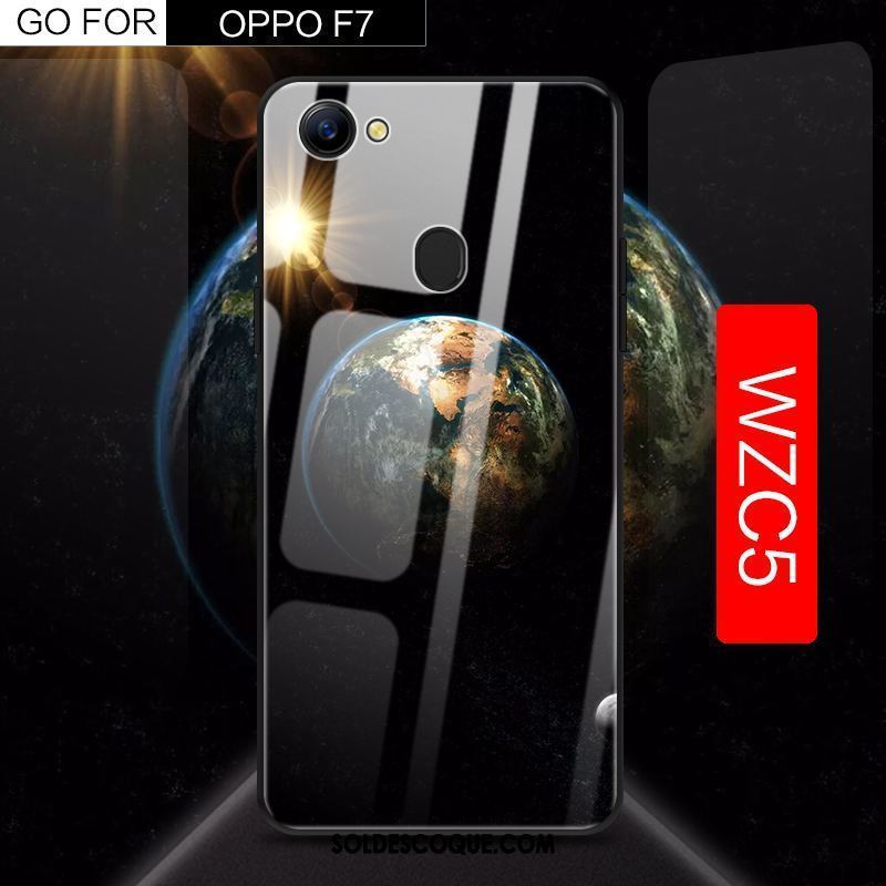 Coque Oppo F7 Personnalité Noir Tout Compris Étui Incassable Pas Cher