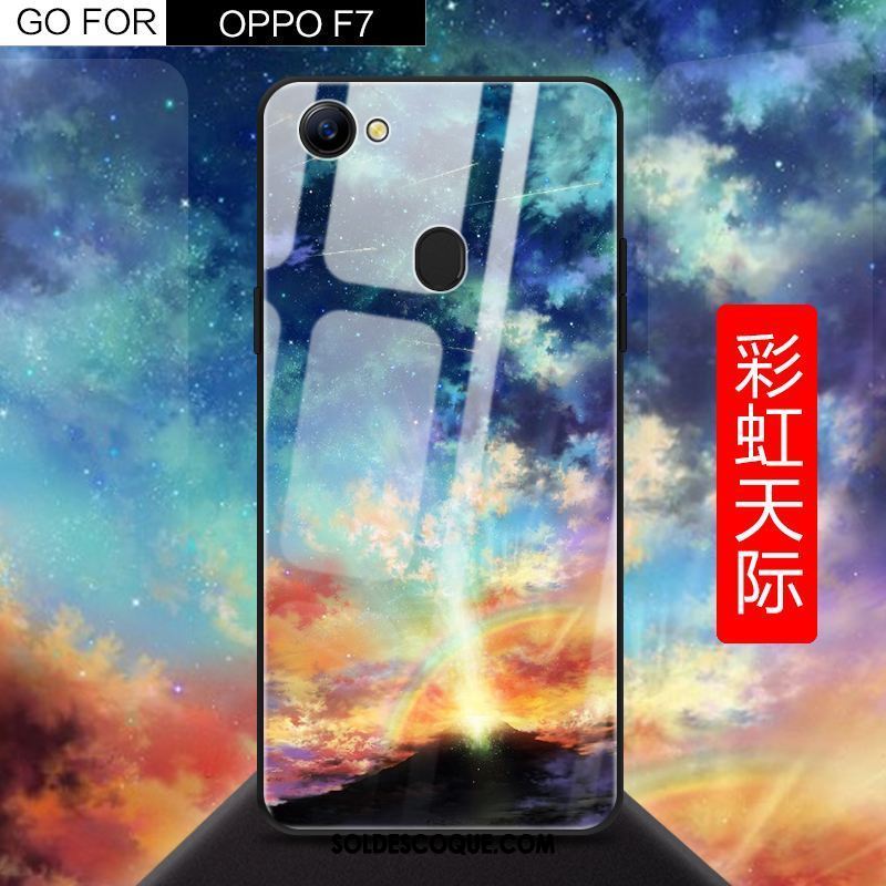 Coque Oppo F7 Personnalité Noir Tout Compris Étui Incassable Pas Cher