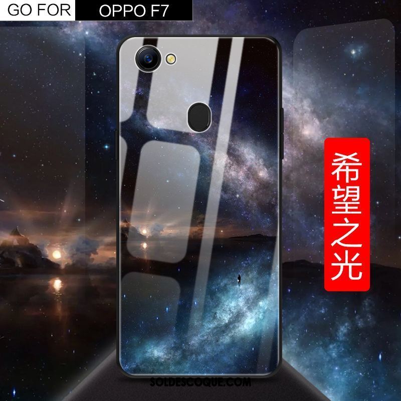 Coque Oppo F7 Personnalité Noir Tout Compris Étui Incassable Pas Cher