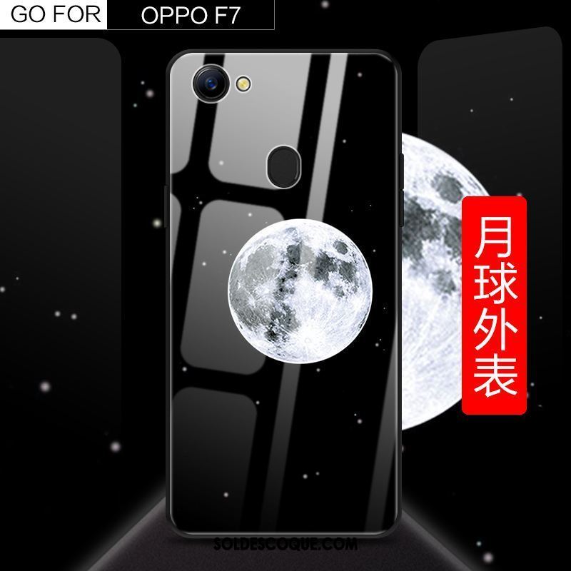 Coque Oppo F7 Personnalité Noir Tout Compris Étui Incassable Pas Cher