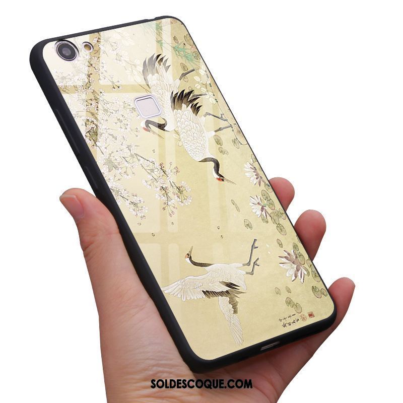 Coque Oppo F7 Vert Miroir Personnalisé Grue Vent Soldes