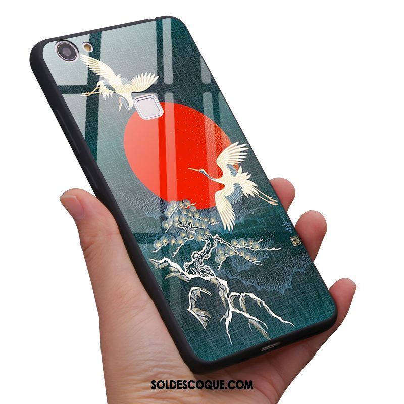 Coque Oppo F7 Vert Miroir Personnalisé Grue Vent Soldes