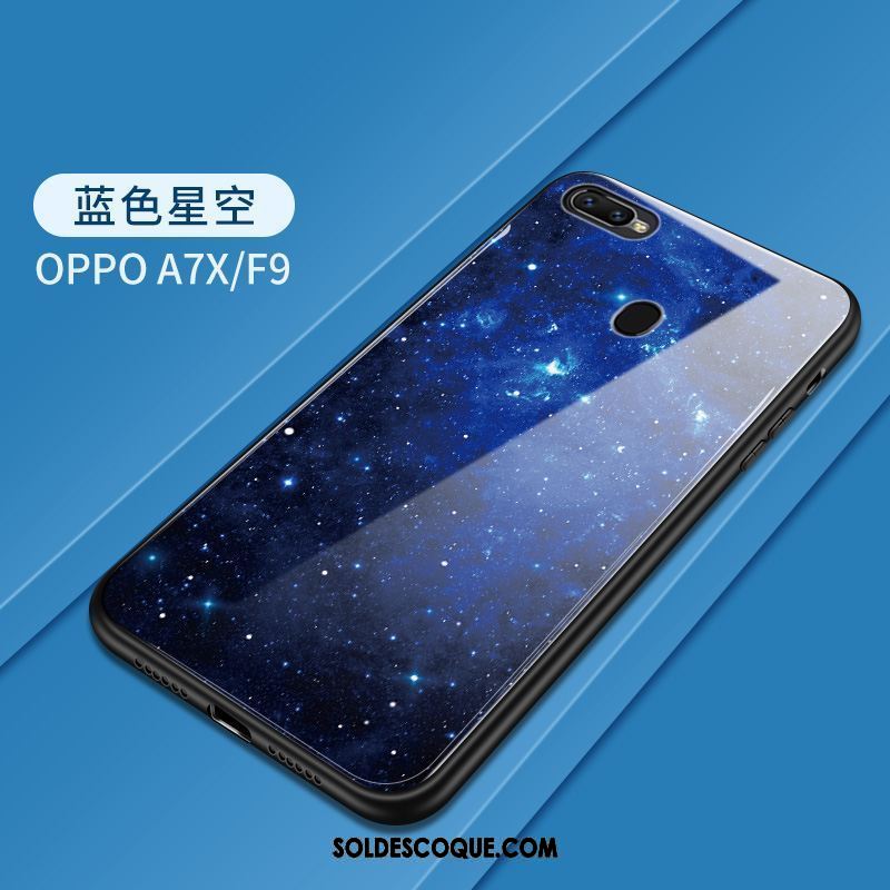 Coque Oppo F9 Créatif Étui Protection Rouge Verre Housse En Ligne