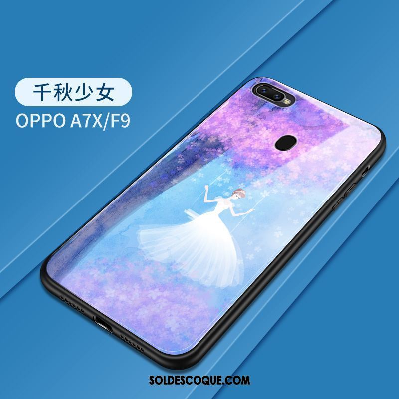 Coque Oppo F9 Créatif Étui Protection Rouge Verre Housse En Ligne