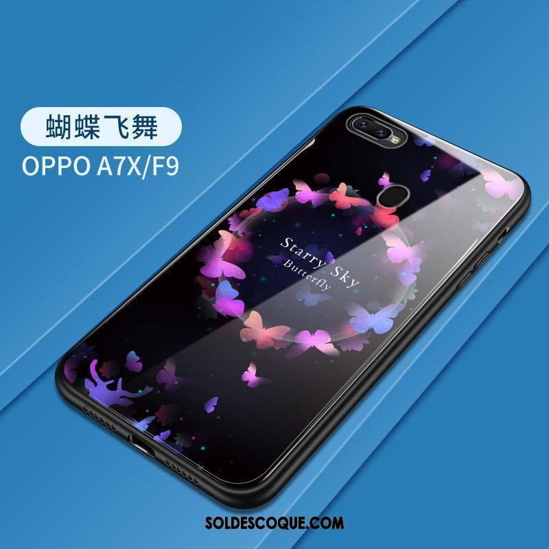 Coque Oppo F9 Créatif Étui Protection Rouge Verre Housse En Ligne