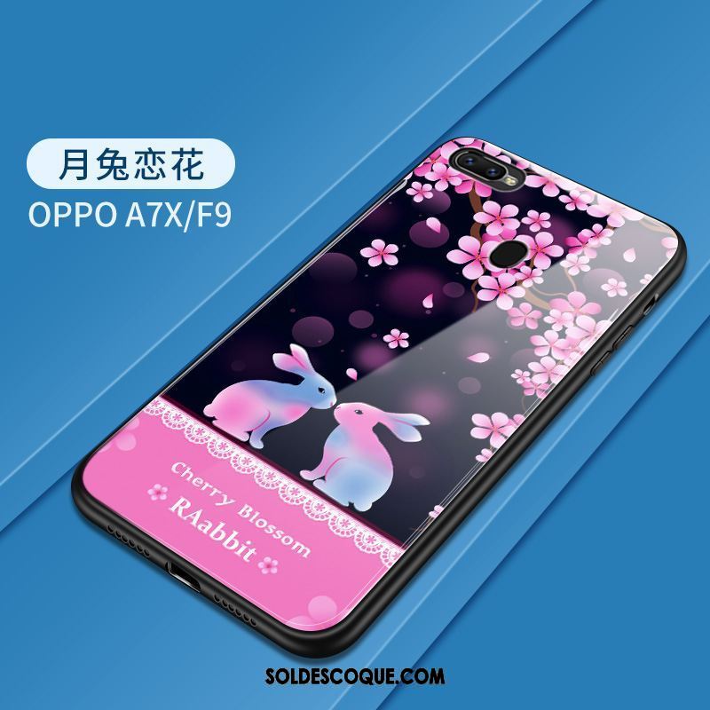 Coque Oppo F9 Créatif Étui Protection Rouge Verre Housse En Ligne