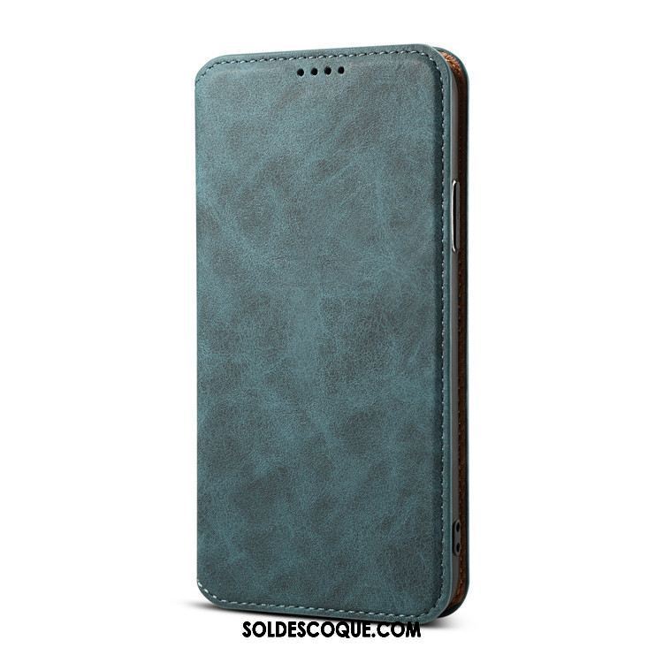 Coque Oppo F9 Cuir Véritable Business Vert Téléphone Portable Étui En Cuir Pas Cher